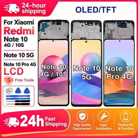 OLED For Xiaomi Redmi Note 10 4G 5G Display Note 10S LCD M2101K7AI Touch Screen Digitize For Redmi N
