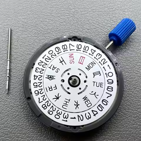 Seiki NH36 Movement White Disk Japanese+English Font Week Crown@3.8