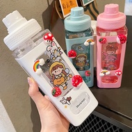 Water Bottle with Straw Large Capacity Bottle Students Water Cup Female Summer Tumbler 700ml/900ml BPA Free