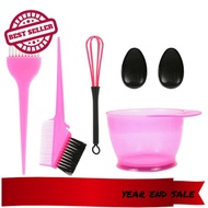  5PCS Hair Dye Color Brush and Bowl Set Ear Caps Dye Mixer Hair Tint Dying Coloring Applicator (Pink