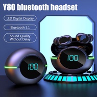 Y80 TWS earbuds Wireless Bluetooth Headset 5.1 Portable in ear waterproof Bluetooth Headset with Micquality earbuds