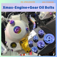 FLAWLESSTI Xmax Engine Gear Oil Bolts Gr5 Titanium 2022-2025 XMAX300 V1 V2 fits