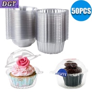 DGT 50pcs Plastic Cupcake Muffin Single Cup Cake Holders Boxes Pods Domes Cases Clear