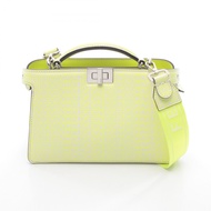 [มือสอง] กระเป๋าถือ Fendi FENDI × MARC JACOBS Peekaboo ISeeU X-Cross 7VA582 สีขาว/เหลืองนีออน หนัง P