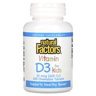 Natural Factors vitamin D3 for kids 100 Tablets
