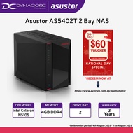 Asustor AS5402T 2 Bay NAS Personal Cloud Storage (Diskless) - 4xM.2 NVMe SSD Slots, 2x2.5GbE Ports, 