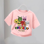 2026 Fashion 2026 New Style Rhythm Box Fashion Top Short-Sleeved T-Shirt Summer Children Girls Middl