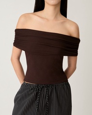AMR DE SAISON ( AIMER ) - Off Shoulder Ruched Top เสื้อปาดไหล่