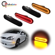 Gtinthebox Front Amber/White Rear Red LED Bumper Side Marker Lights For 2002-2005 Honda Civic Si EP3