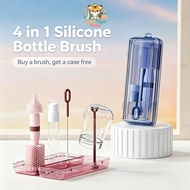 4 in 1  6 in 1 Baby Bottle Brush Berus Set Baby Bottle Cleaner Brush Baby Milk Bottle Cleaner Silico