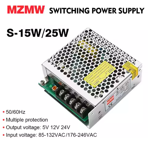 MZMW 15W 25W Switching Power Supply 5V 12V 24V Mini Size 110V 220v AC/DC Ultra-thin SMPS LED Driver 