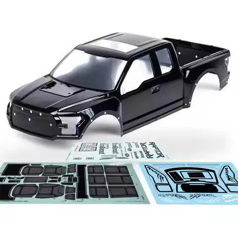 Raptor F150 Body Set Black, 1/8 Ford Raptor Body Kit, Raptor F150 Decals, Trctionhobby F150 Body Sti