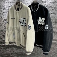 New Balance NB 男女情侶款休閒棒球服針織夾克運動毛呢外套 秋冬季 保暖 Parka Jacket 件褸 外褸 風褸 防風 外套 (By. HARAJUKU_BABY) harajuku 