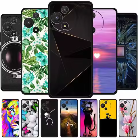 For TCL 60 SE NxtPaper 5G Case TPU Black Soft Silicone Minimalist Tech Style Phone Case Bumper Back 
