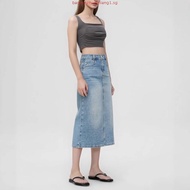 Eyouth 1962 Women Minimalist Denim Long Skirt
