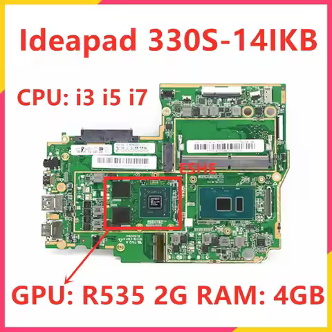 For Lenovo Ideapad 330S-14IKB Laptop Motherboard With CPU i3 i5 i7 GPU R535 2G RAM 4G 5B20R07653 5B2