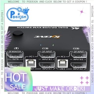 8K Dual Monitor KVM Switch,Displayport 1.4 KVM Switch 2 Monitors 2 Computers 8K 30Hz 4K 144Hz with 4