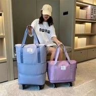 WWW CLYY  PG Travel Bag With Universal Wheel Lightweight Storage Duffel Bag Large Capacity 2 Layer E