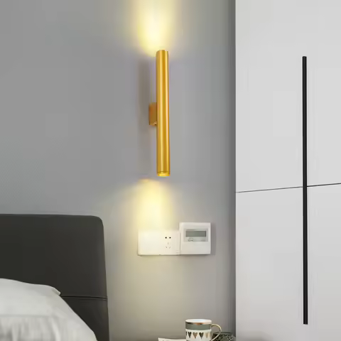 High Quality Aluminum Tube 6W LED Wall Light Bedroom Bedside Living Hallway Background Sconce Lamp D