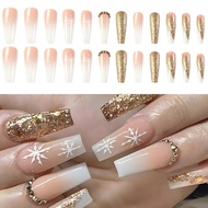 Christmas Fake Nails Full Cover Nail Sticker Creative Art Diy Self-adhesive Decoration Nails R2q8