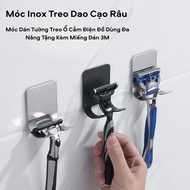 Stainless Steel Razor Hook, Wall Hook for Hanging Electrical Sockets, Multi-Purpose Utensils, Free 3