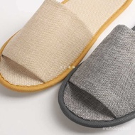 KY-6/OP2BSummer Cotton and Linen Disposable Slippers Hotel Hotel Home Hospitality Breathable Non-Slip Thickened Club Toe