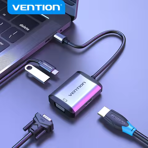 Vention 4 in 1 USB C HUB 4K Type C to HDMI VGA USB3.0 PD 87W Multiport Adapter for MacBook PC iPad S