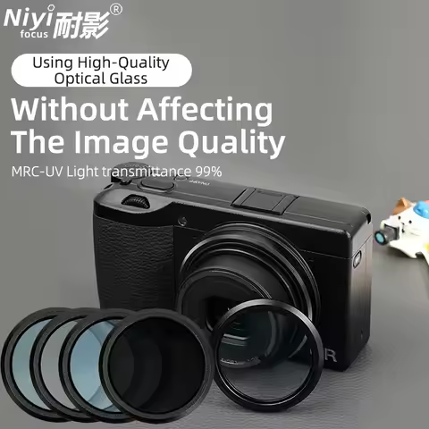 UV Filter CPL ND16 ND64 STAR Filter 1/4 Black Soft Metal Magnetic Filter for Ricoh GR2 GR3 GR4 Canon