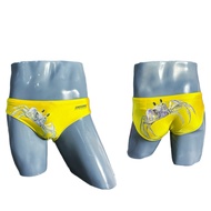 SW133 กางเกงว่ายน้ำผ้าไลคร่า สกรีนลายกราฟิก หน้า - หลัง Awesome sport