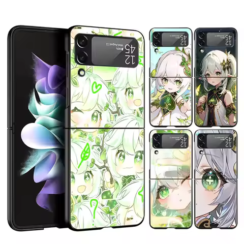 Genshin Impact Nahida Phone Case For Samsung Galaxy Z Flip 3 4 5 6 7 Hard Black Folding PC For Samsu