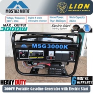 Mostaz Moto 3.0kW/3000Watt Portable Gasoline Generator with Electric Start MSG3000K - Heavy Duty - 6