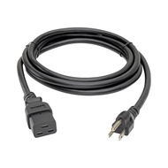 Heavy-Duty Power Cord, 15A, 14AWG (IEC-320-C19 to NEMA 5-15P) 10-ft.(P034-010) Black