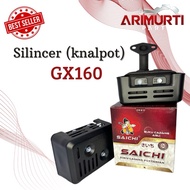MESIN Black Exhaust Silencer Muffler Engine Drive Gx160 Gx200 saichi