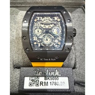 ⌚ BERLINK BK5050 Skeleton Barrel Shape Watch | Sapphire Crystal with Yellow Strap