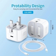 UK standard charger compatible with iPhone 8-16 foldable fast charging PD 50W Hong Kong version UK c