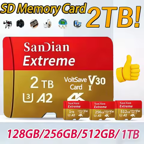 Class 10 Memory SD Cards USB Adapter SD Memory Cards 512GB 256GB High Speed Micro TF/SD Card For Mob