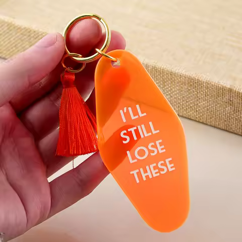 personalized motel tassel keychain