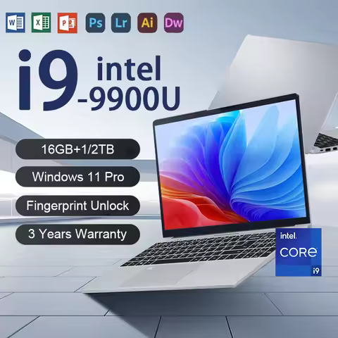 2025 New laptop 15.6 Inch Windows 11 Intel Core i9 9900U 16GB RAM 1TB 2TB SSD Fingerprint Unlock Stu