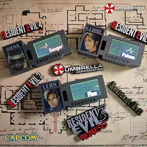 Capcom Resident Evil 2 Leon Ada Wong Health Status Bar Display Model Desk Decor Umbrella Corporation