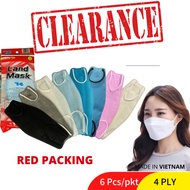 LANDMASK 4 Ply 3D [6 Pcs/Bag] Face Mask Protective Face mask Adult Gray/ Black/ Blue/ White Korean style land masks
