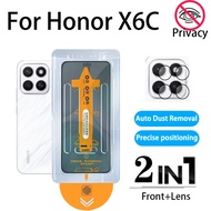 2 in 1 Honor X6C Anti-Spy Privacy Film One-click Tempered Glass Screen Protector For Honor 400 X7C X