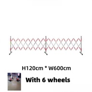 Expandable Barrier Gate With Roller Stainless Steel Safety Fence Barrier 3M 6M Telescopic Stroller F