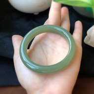 天然和田玉青海料玉鐲 圈口54mm 料子冰潤細膩