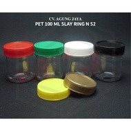 Sambal Jar/Jar Slay 100 ML natural Plastic Lid/ Sambal Jar /Pet 100 TubeML natural /Pet Jar/Yk