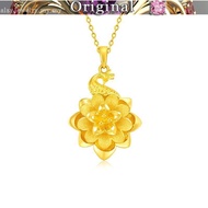 Real 916gold Peacock Flower 916gold Pendant Clavicle Chain Female soul