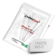 10 Keping Diod Germanium 1N270 40mA 100V DO-7 IN270 1N-270 Diod GE Berbentuk Kaca untuk Pengesanan R