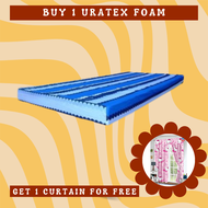 [RESTOCK] URATEX ORIGINAL FOAM WITH COVER 2INCH THICK AND 1 FREE CURTAIN/ 2INCH THICKNESS URATEX/ 2INCH FOAM MATRESS/ 2INCHES URATEX FOAM WITH COVER / URATEX FOAM / ORIGINAL / WITH FREEBIE