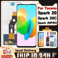 For Tecno Spark 20 20C 20 Pro LCD Display KJ5 KJ5n BG7n BG7 KJ6 LCD Screen + Tempered Glass + Glue +