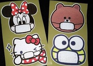 帶口罩的卡通人物 汽車反光防水貼紙