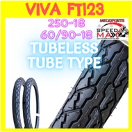 VIVA FT123 250-18 60-90-18 TUBELESS TUBETYPE CUTTING SOTONG TYRE TIRE TIRES RODA TIUBLESS TAYAR 250-